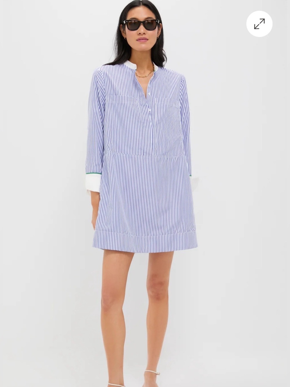 Tuckernuck Pomander Place Rohan Blue Stripe Shirt Dress L NWOT